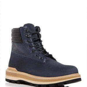 $875- Moncler Peka Men's Navy Padded Collar Round Toe Lace Up Hiking Boots-44/11